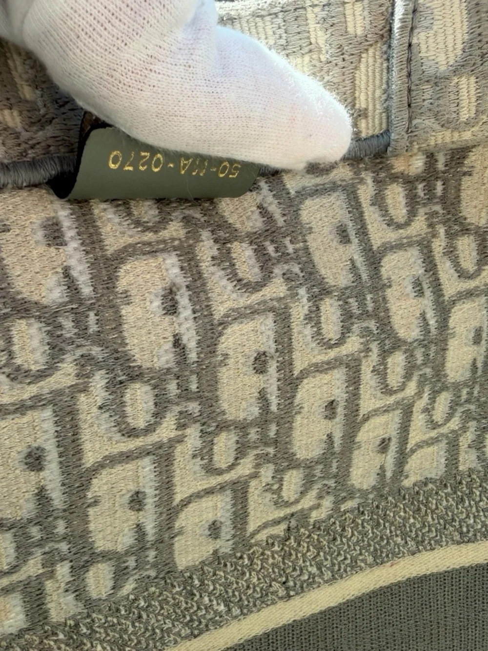 Christian Dior Large Book Tote Gray Oblique Embroidery Authentic Dust Bag - Picture 10 of 12